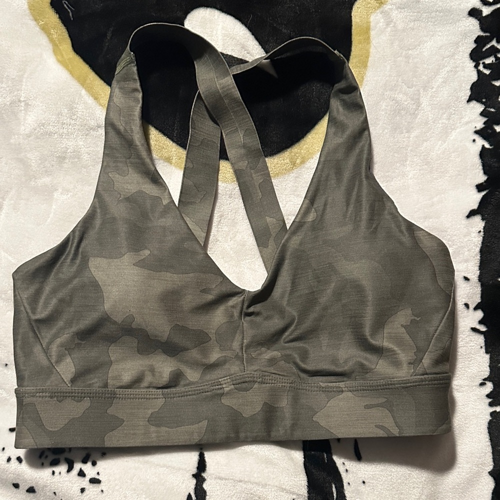Prana Olive Camouflage Sports Bra